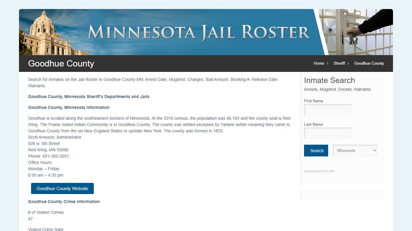 Goodhue County | Jail Roster Search
